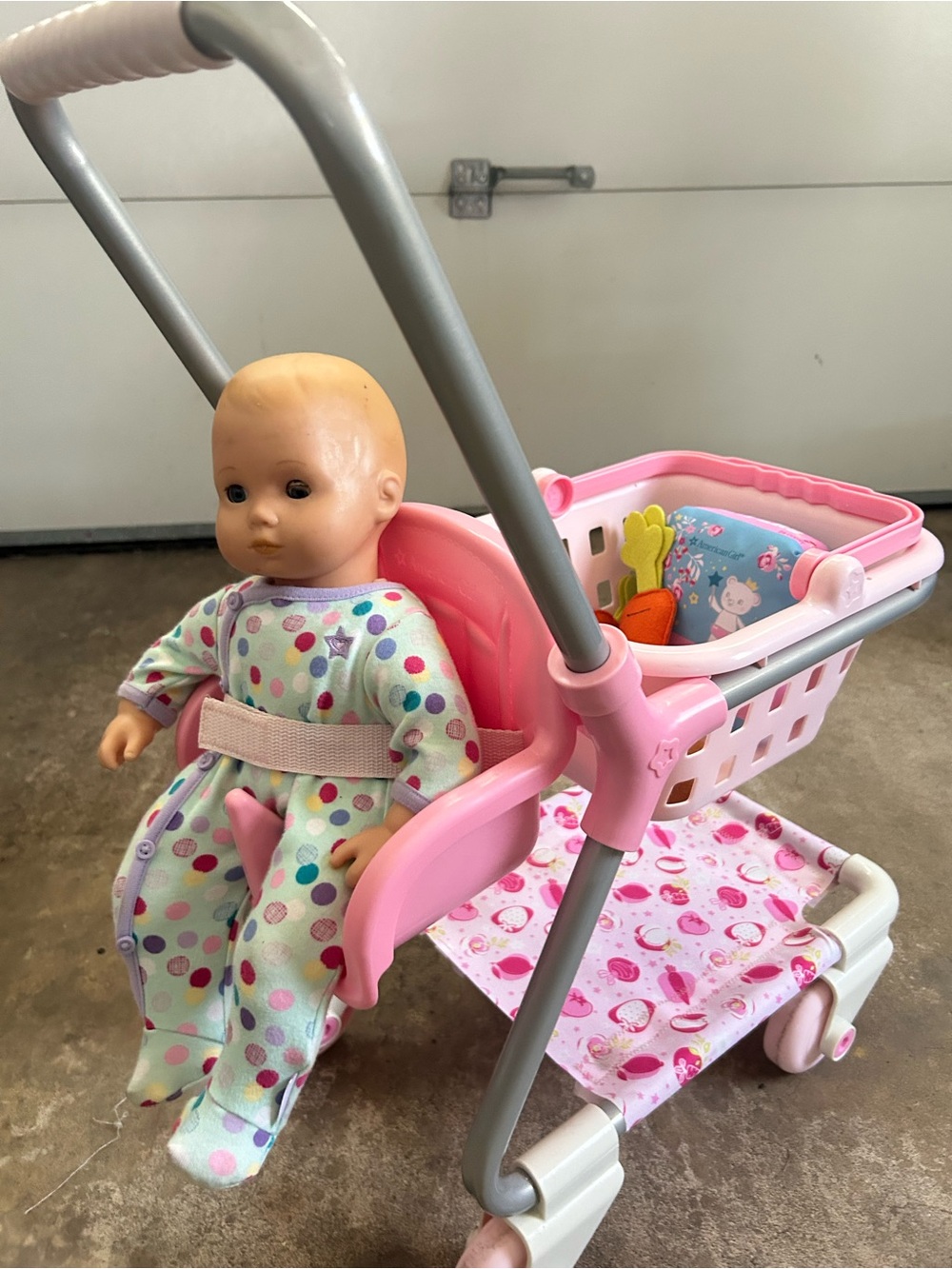 American Girl Bitty Baby Shopping Cart Doll and Groceries included